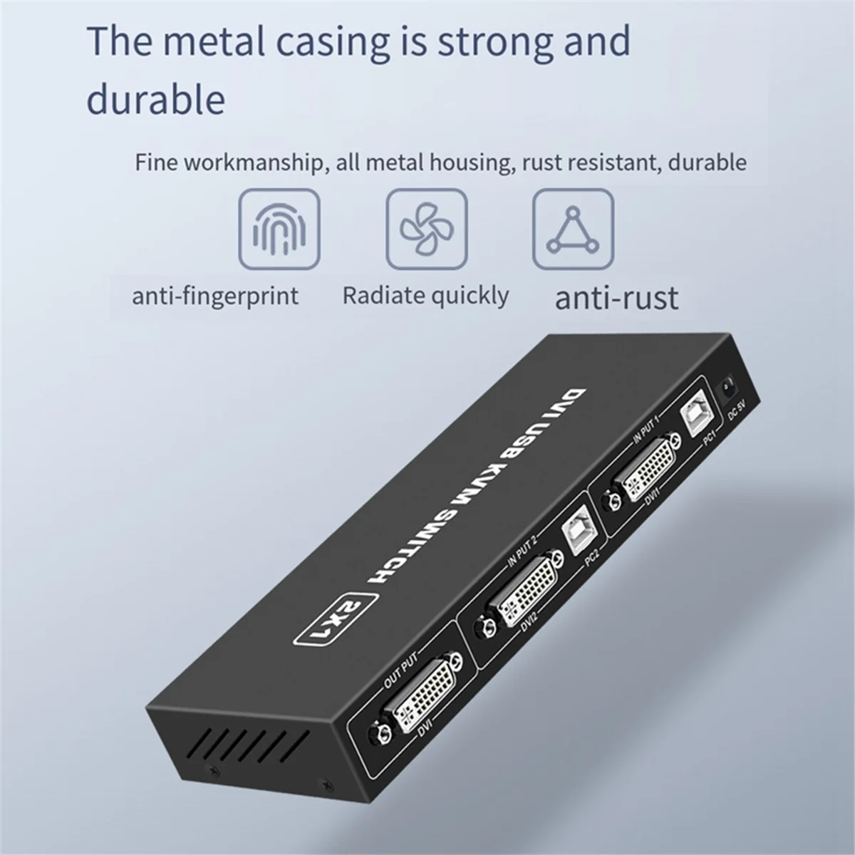 KVM-переключатель DVI 2-в-1 4K для двух компьютеров общий USB-клавиатура мышь монитор