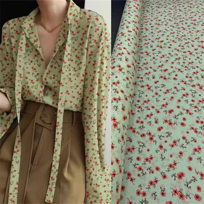 Свежая Французская романтическая Фрагментированная шелковая крепированная ткань Jianhong, строгая Классическая рубашка из чистого шелка тутового шелкопряда, атласная ткань на метр