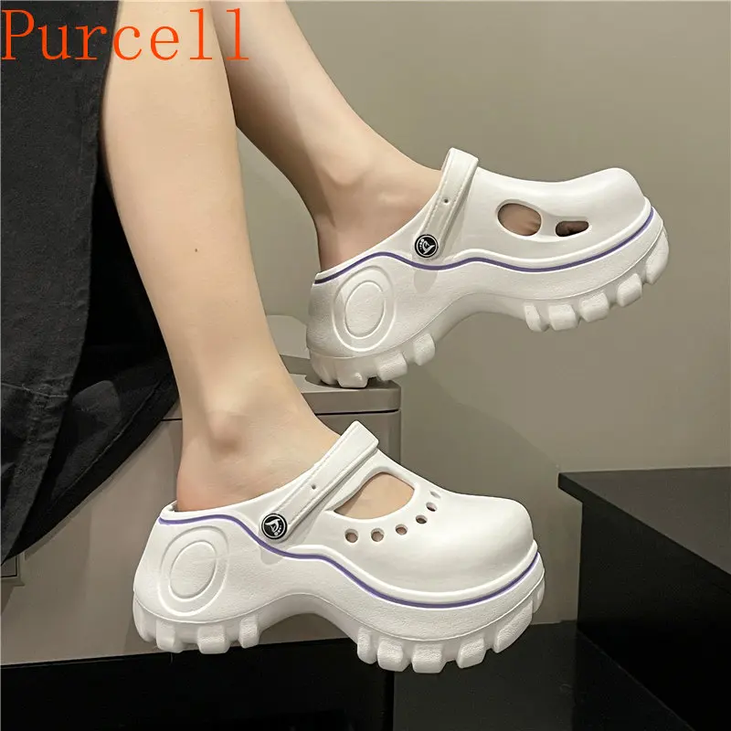 2023 new women's garden shoes heightening slippers girls beach shoes
