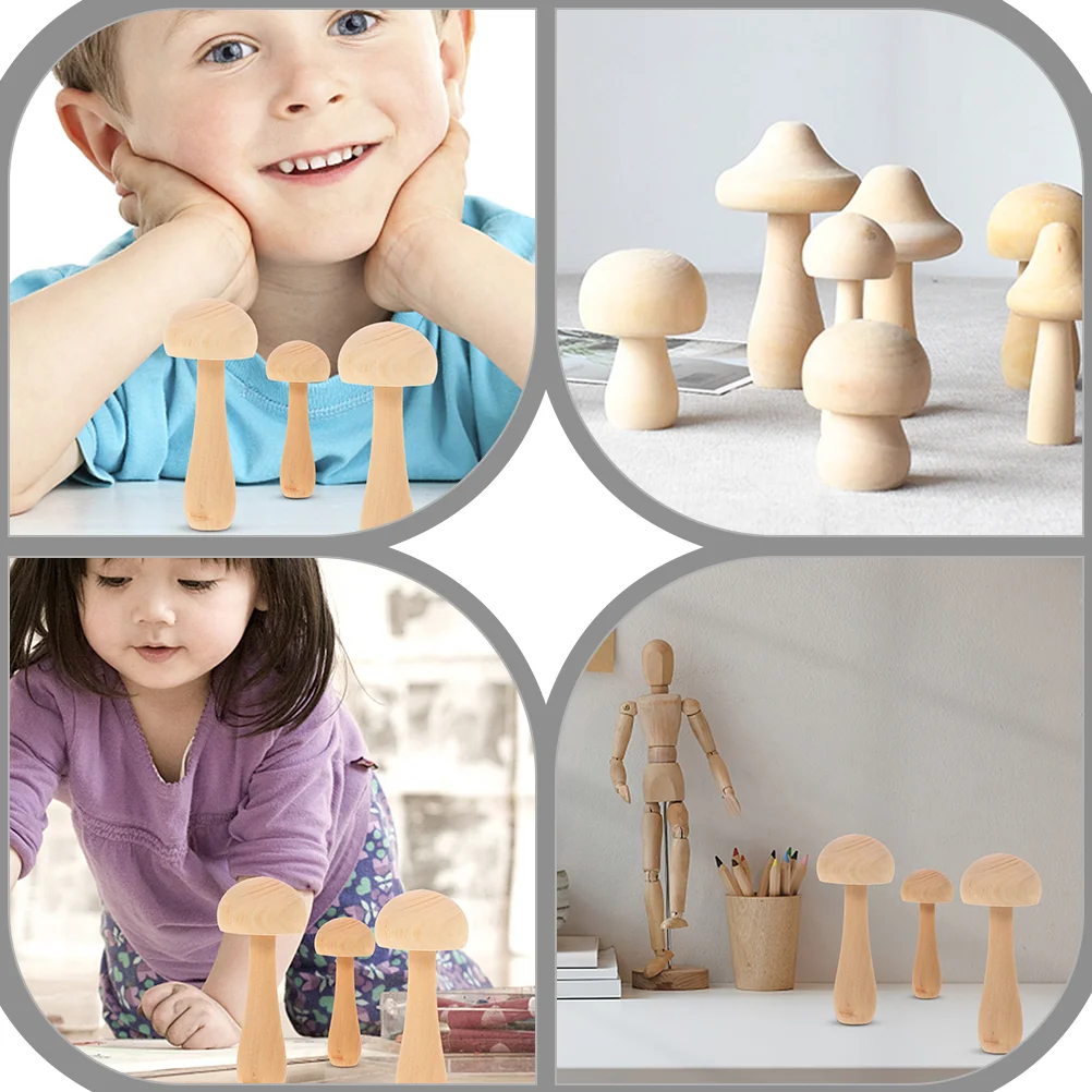 

Wooden Mushroomwood Pegunfinished Ornament Figures People Craft Pegs Mushrooms Paintfigure Shape Game Set Figurine Crafts