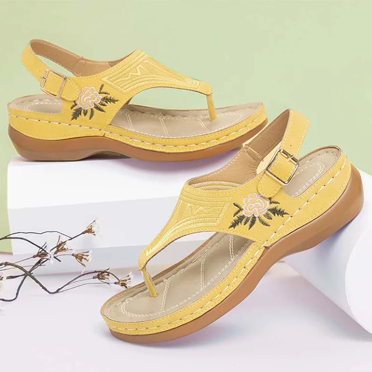 

Women Sandals 2022 New Embroidery Summer Shoes Woman Wedges Shoes for Heels Sandalias Mujer Flip Flops Platform Women Slippers