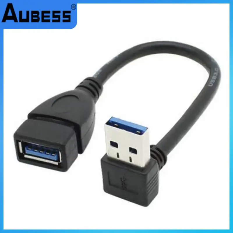 

Pure Copper Core Data Cable 4 Docking Port Styles 25cm Long Usb3.0 Elbow Male To Female Extension Cable Not Easy To Break Black