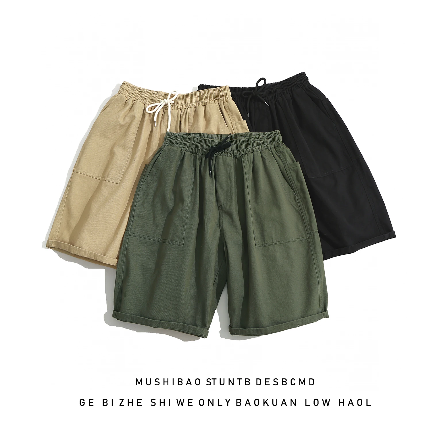 Men's Overalls Shorts Men's Military Cargo Shorts Army Camouflage Tactical Joggers Shorts Men Loose Work Casual Short Pants