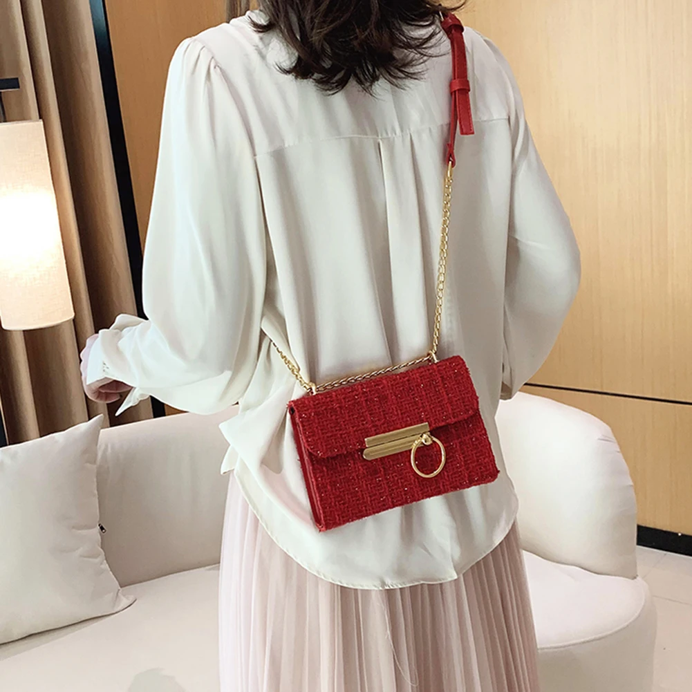 

Маленькие женские сумки через плечо, Женская однотонная дорожная шерстяная сумка-мессенджер через плечо, сумка для вечеринок, украшение