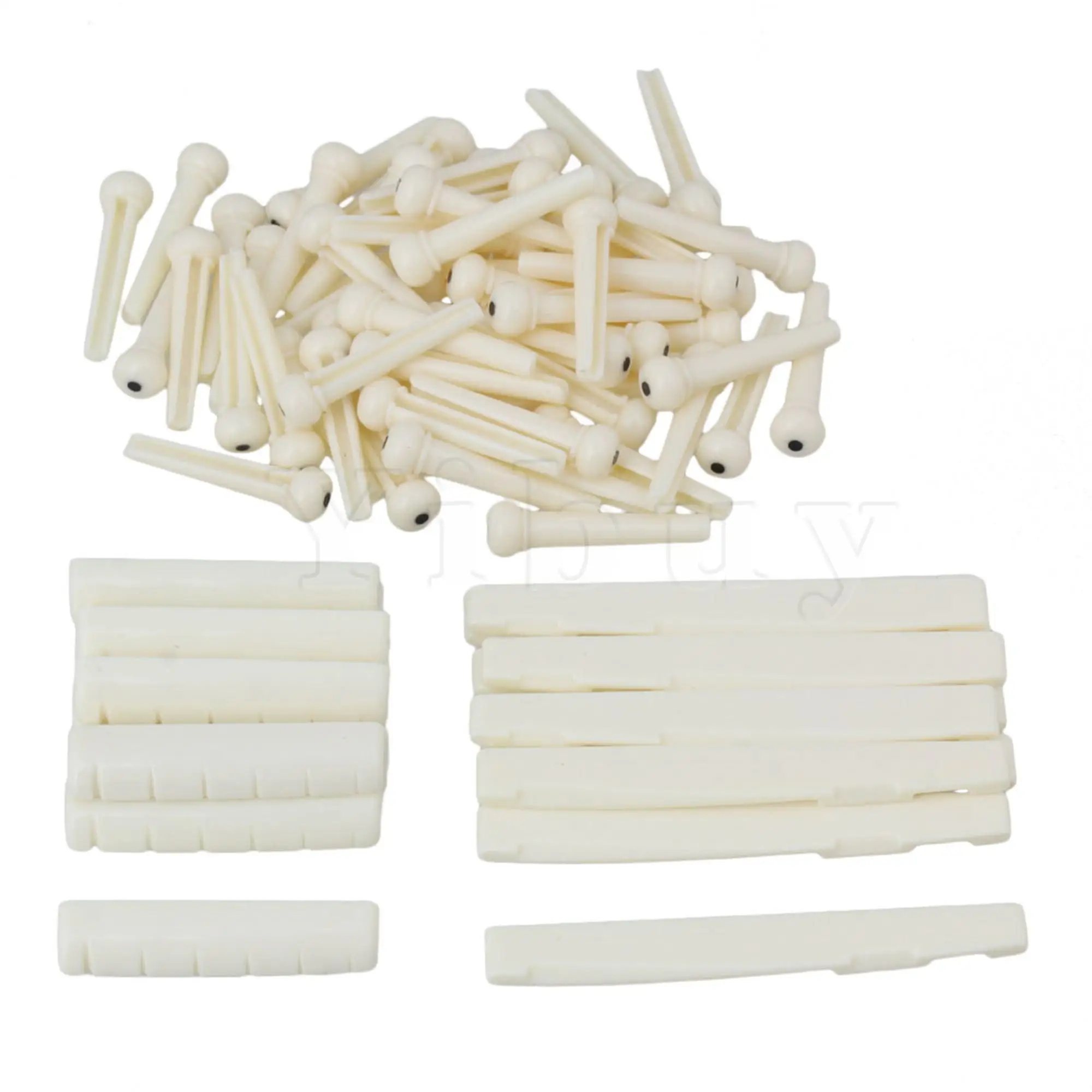 

Yibuy Acoustic Guitar Plastic Part Kit with 10 Saddles & 10 Nuts & 60 Pins