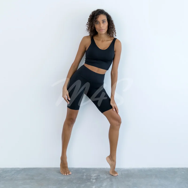 Ensemble Female 2 Pieces Yoga Set Women Lulu Outfits Fitness Workout Clothing Tracksuit Pockets Sportswear Gym Nude Shorts Set