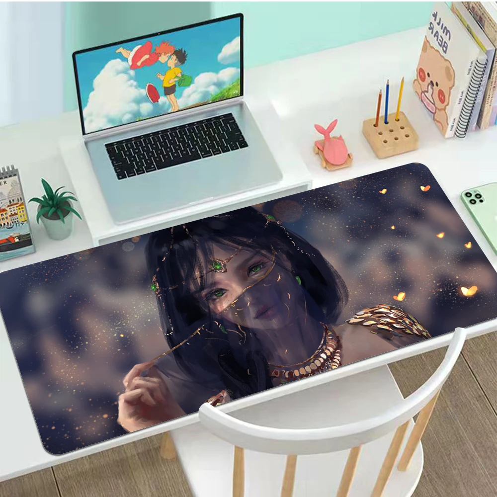 

Игровой коврик для мыши с милым аниме-девушкой, 900x400 мм, большой игровой коврик для мыши с мультяшным рисунком для девушек, игровой коврик дл...