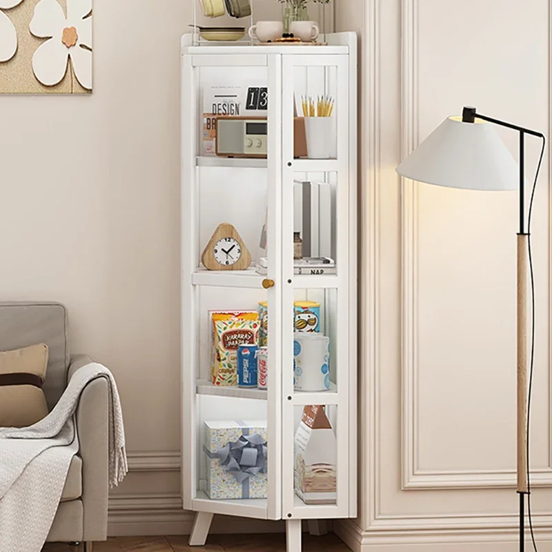 Стоячие шкафы из твердой древесины витрина для гостиной роскошные белые виски