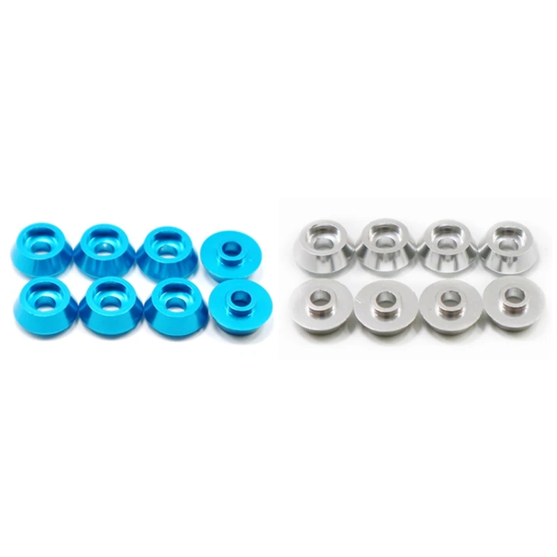 

16Pcs Metal Connecting Rod Screw Gasket Shim Washer Rest For WPL C14 C24 C34 C44 MN D90 D91 D99S RC Car, Blue & Silver