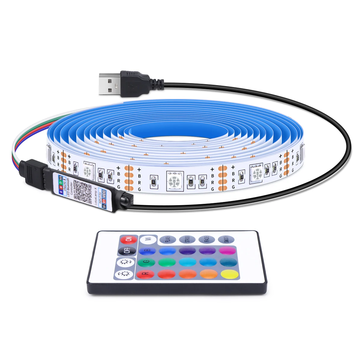 

RGB Светодиодная лента 30 LED/м, USB, 5V, Bluetooth управление