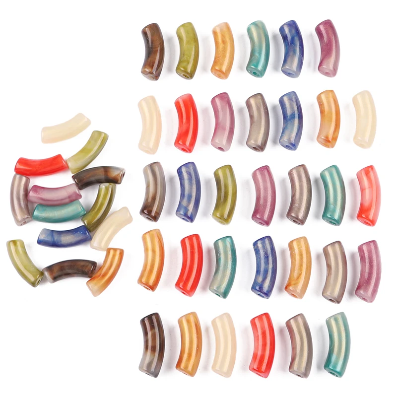 10 шт., акриловые бусины с жемчужинами, 34x11 мм