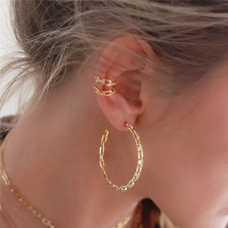 

Silver Needles Korean Version of The New Full of Diamonds Hollow Geometry Round Large Earrings Temperament Ladies