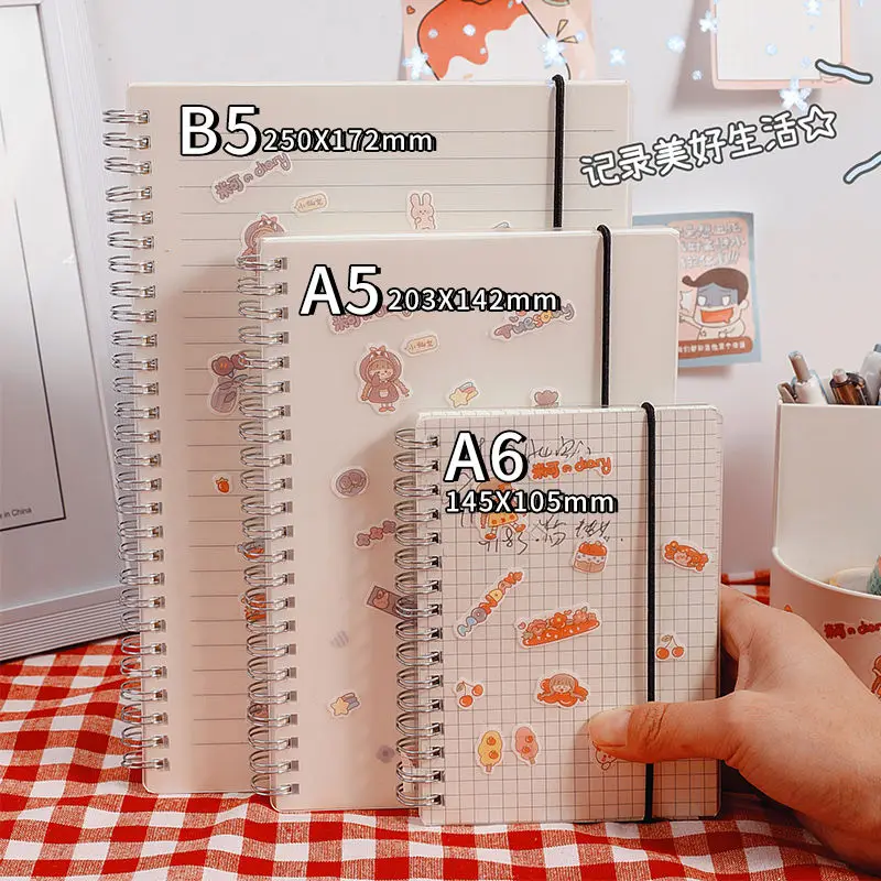 

Kraft Paper A5 A6 B5 Spiral Notebook Office Supplies Drawing Sketch Notebooks Blank Dotted Line Grid Page Planner Diary Notepad