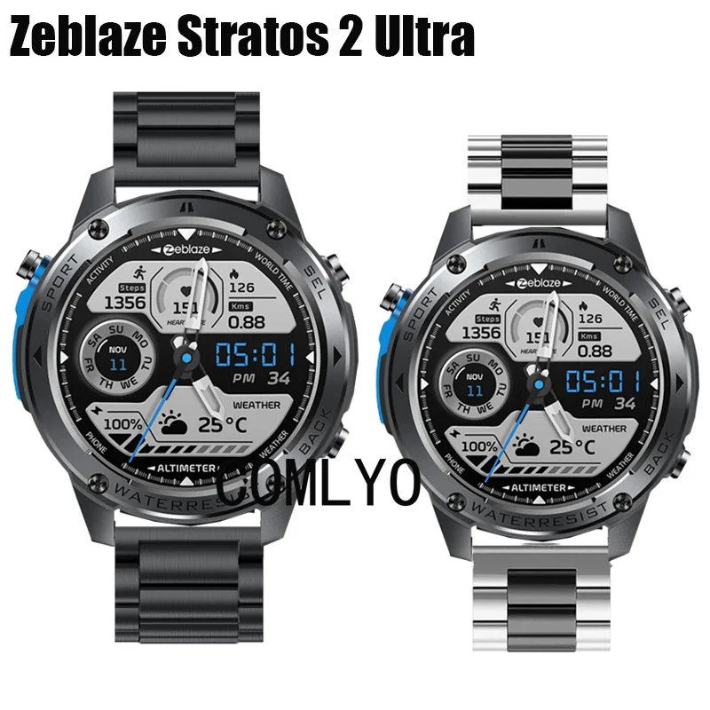 Для Zeblaze Stratos 2 Ультра ремешок для умных часов Металлический регулируемый браслет