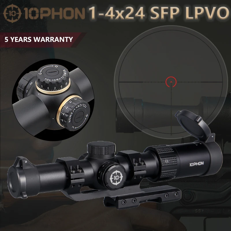 

10PHON 1-4x24 Riflescope tacticalscope for Rifle Hunting Accessories Sniper Rifle Optics Sight Optics telescopic sight SFP