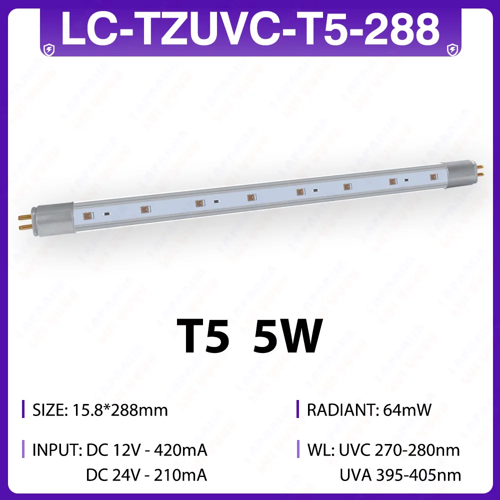 

Ультрафиолетовые лампы LCFOCUS T5 270нм 280нм 12В 24В