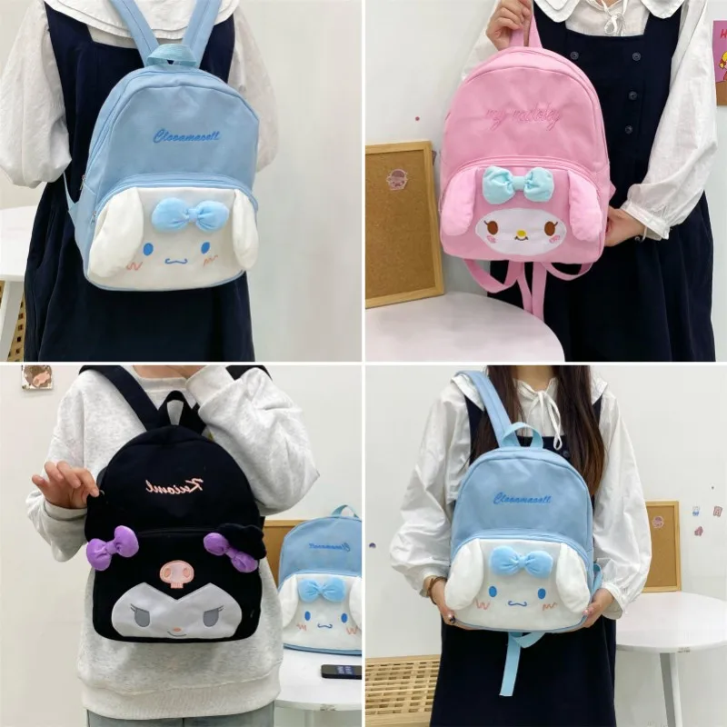 

Sanrio Kuromi Anime Backpacks Kawaii Messenger Tote Cinnamoroll Pair Shoulder Backpack Cartoon My Melody Fashion Maiden Handbag