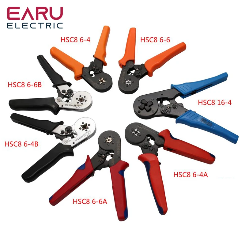 

HSC8 6-4 HSC8 6-6 6-6A 6-6B 6-4A 6-4B 16-4 ADJUSTABLE CRIMPING PLIER AWG 0.25-6mm2 Pliers Hand Tools VE Terminals Ferramentas