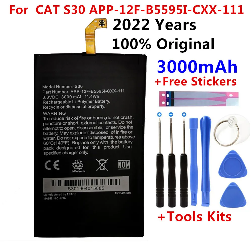 

100% Original New for Caterpillar CAT S30 Battery 3000mah APP-12F-B5595I-CXX-111 Batteries Batteries +Gift Tools