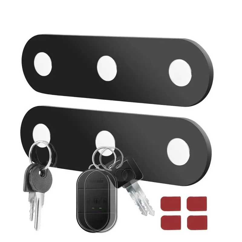 

2pcs Acrylic Key Rack For Wall Magnetic Key Hanger No Drilling Hang Multiple Keys For Office Home Kitchen Living Room Bedroom