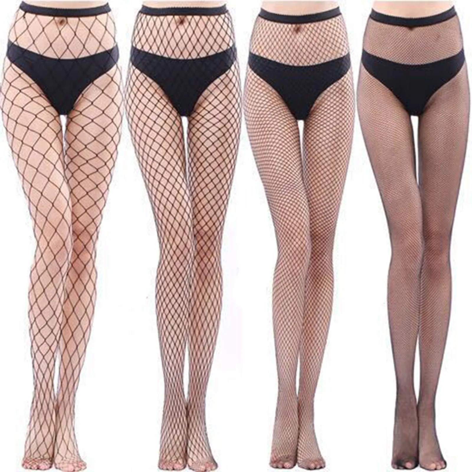 

Womens High Waist Fishnet Tights Suspenders Pantyhose Thigh High Stockings Black Porn Lingerie Intimate Underwear Sexy Costume