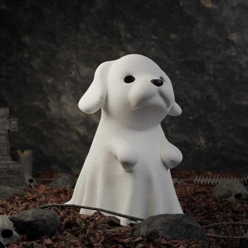 3D-статуэтка белого призрака-животного: кошка, собака, украшение для автомобиля, милая мини-скульптура, декор для приборной панели авто, интерьера, стола, дома (art.: 3920dc4ca371d) - 3920dc4ca371d