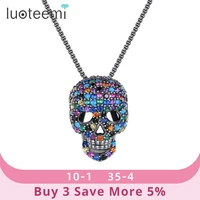 luoteemi hip pop retro skull pendant necklaces for men gothic girl party accessories punk cosplay collier femme christmas gift