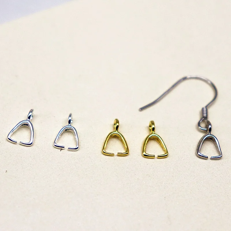 

1 Piece Solid 925 Sterling Silver Earring Dangle Pendant Connector Clip Clasp Pinch Making Jewelry DIY Accessories Finding