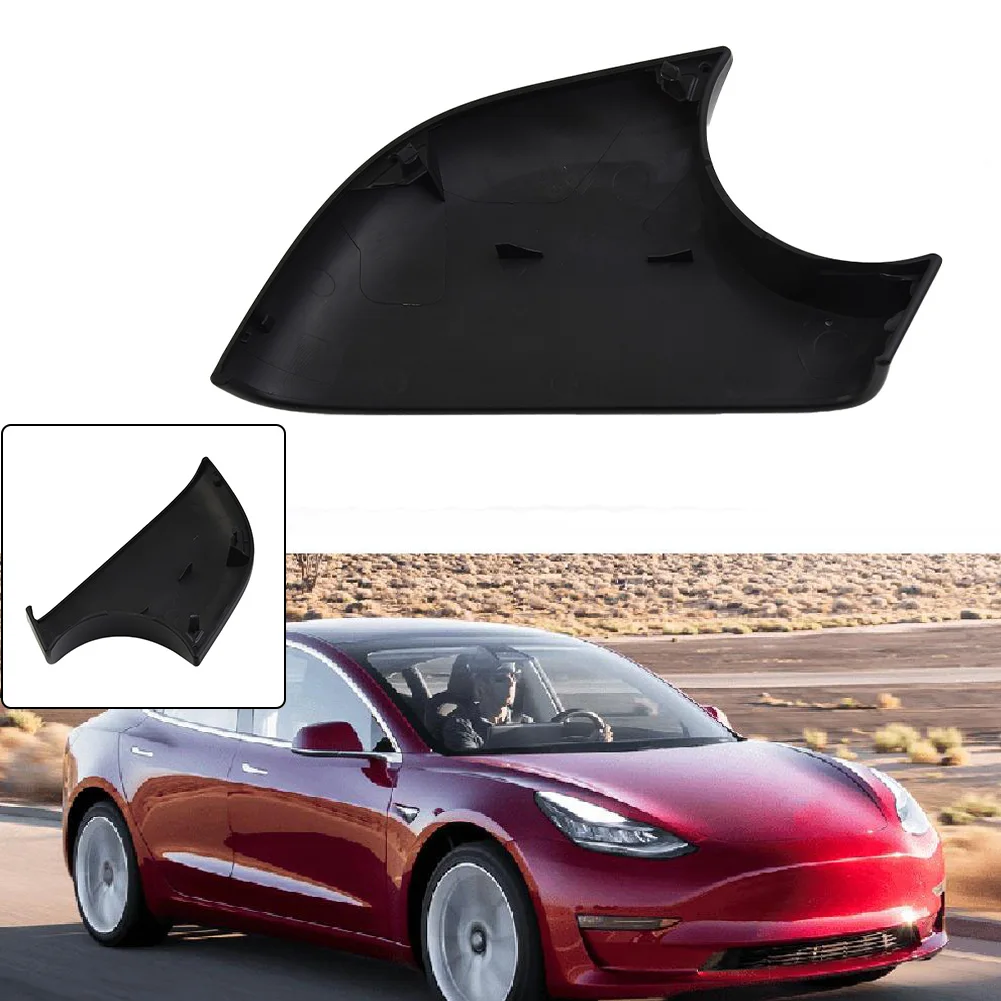 

1x Car Left-Driver Side Door Wing Mirror Cover Lower Holder ABS Black For Tesla Model 3 2017-2021 Durable Exterior Accessories