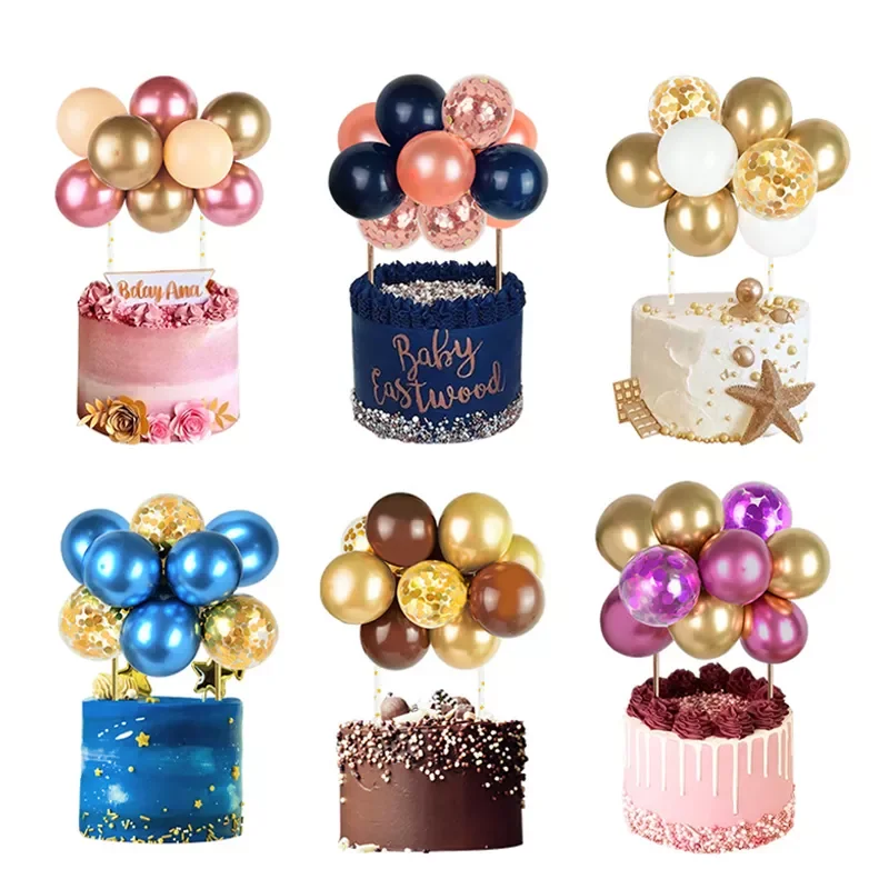 

5 Inch Metal Balloon Cake Topper Cloud Shape Confetti Balloons For Kids Birthday Party Baby Shower Wedding Cake Decoration