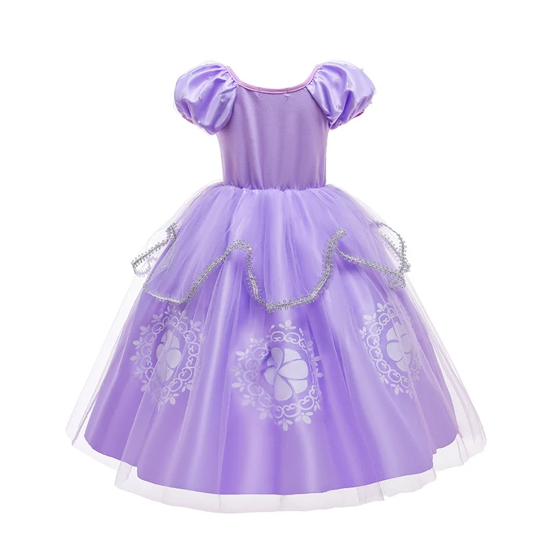 Foreign Trade Children Sophie Long Hair Princess Dress Girl Sofia Halloween Performance Birthday Formal |
