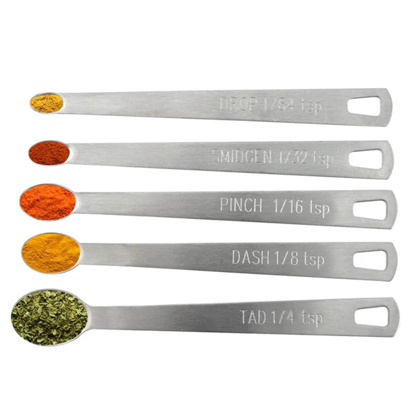5pcs/Set Small Measuring Spoon Coffee Measure Spoons Tea Seasoning Multiple Size Kitchen Tools Accessories