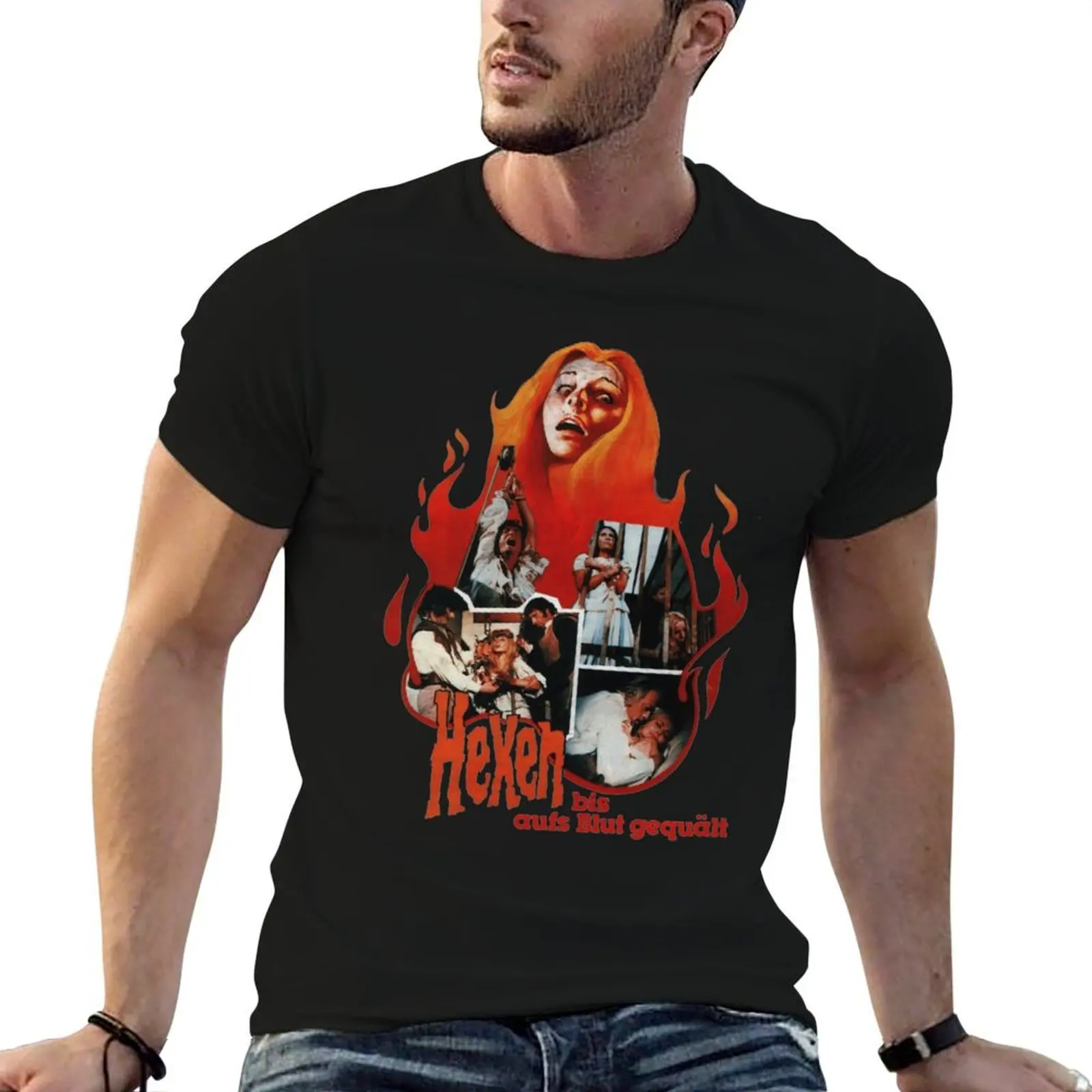 Фото Футболка Hexen Mark of the Devil, мужская футболка большого размера с короткими рукавами №1