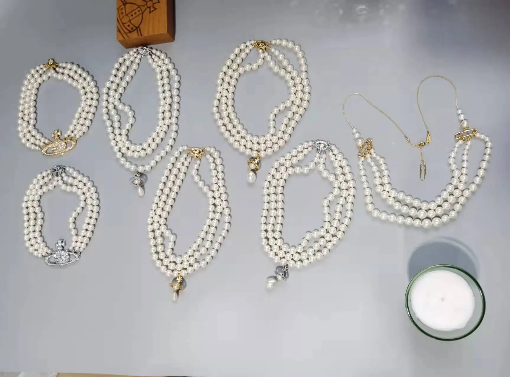 

Classic Luxury Pearl Series Three-Layer Pendant Necklace, Women's Luxury Small Saturn Romantic Gift