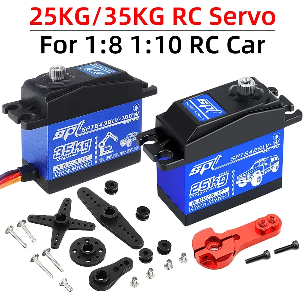 Цифровой сервопривод SPT SPT5425LV, тяговое усилие 25 кг/SPT5435LV 35 кг, металлическая шестерня, для РУ самолетов 1:8, 1:10, SCX10, TRX4, D90