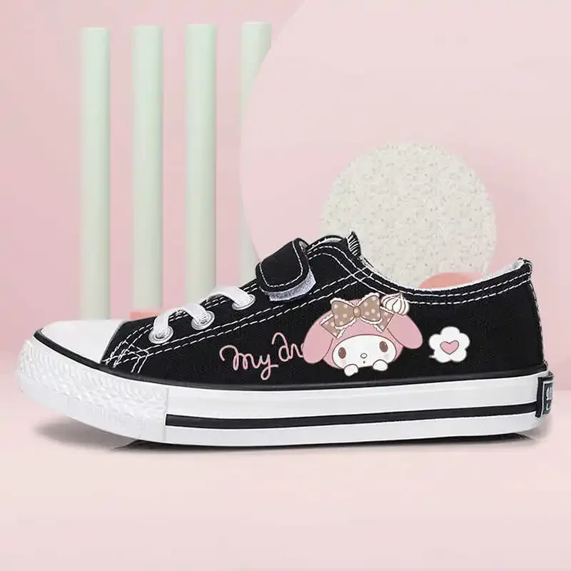 Светящиеся парусиновые туфли Sanrio Kawaii My Melody Cinnamoroll Pom PomPurin повседневная обувь на