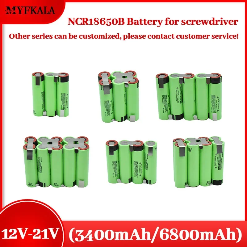 

100% NEW NCR18650B 12V 16.8V 21V Battery Pack （3400mAh-6800mAh） 20A Discharge Current for Shura Screwdriver Battery