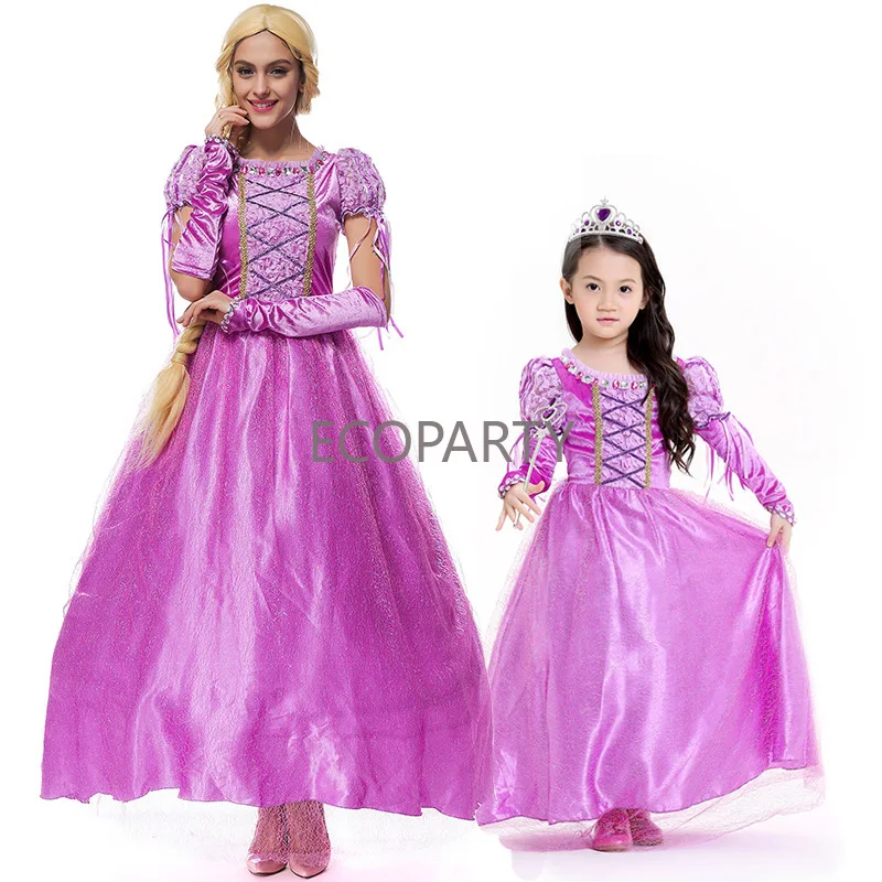 

Movie Anime Tangled Princess Rapunzel Fancy Dress Gown Attire Cosplay Costume Halloween Carnival Cosplay Costume For Adult