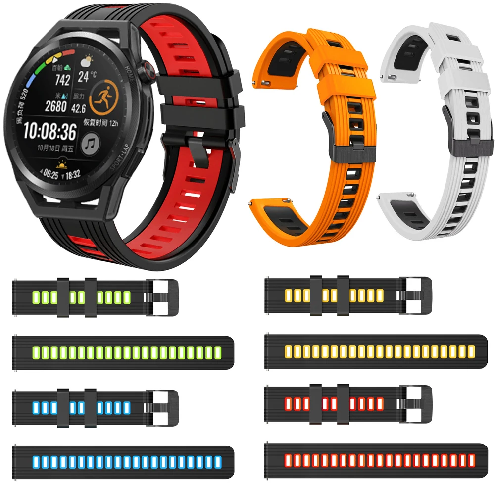 

22mm Silicone Strap for Huawei Watch GT 2 46mm Smart Sports Strap Bracelet for Samsung Galaxy Watch 46mm Gear S3 Wristband Strap
