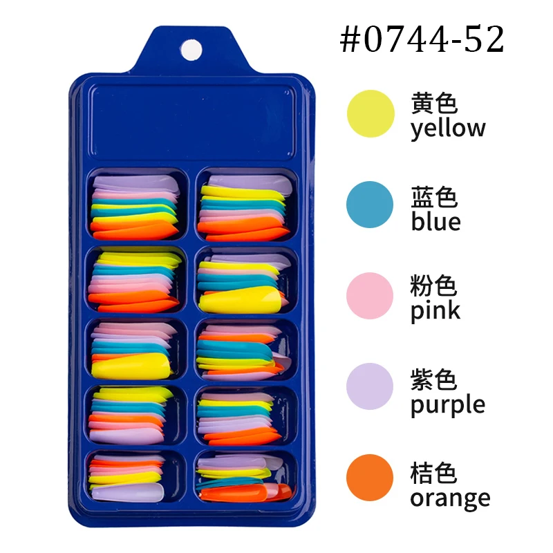 

1 коробка красивые длинные Типсы балерины фиолетовые смешанные цвета искусственные ногти форма гроба нажимные ногти акриловые накладные н...