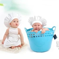 2 pcsset baby chef hat set photographic junior apron children cooking tools girls boys kitchen accessories