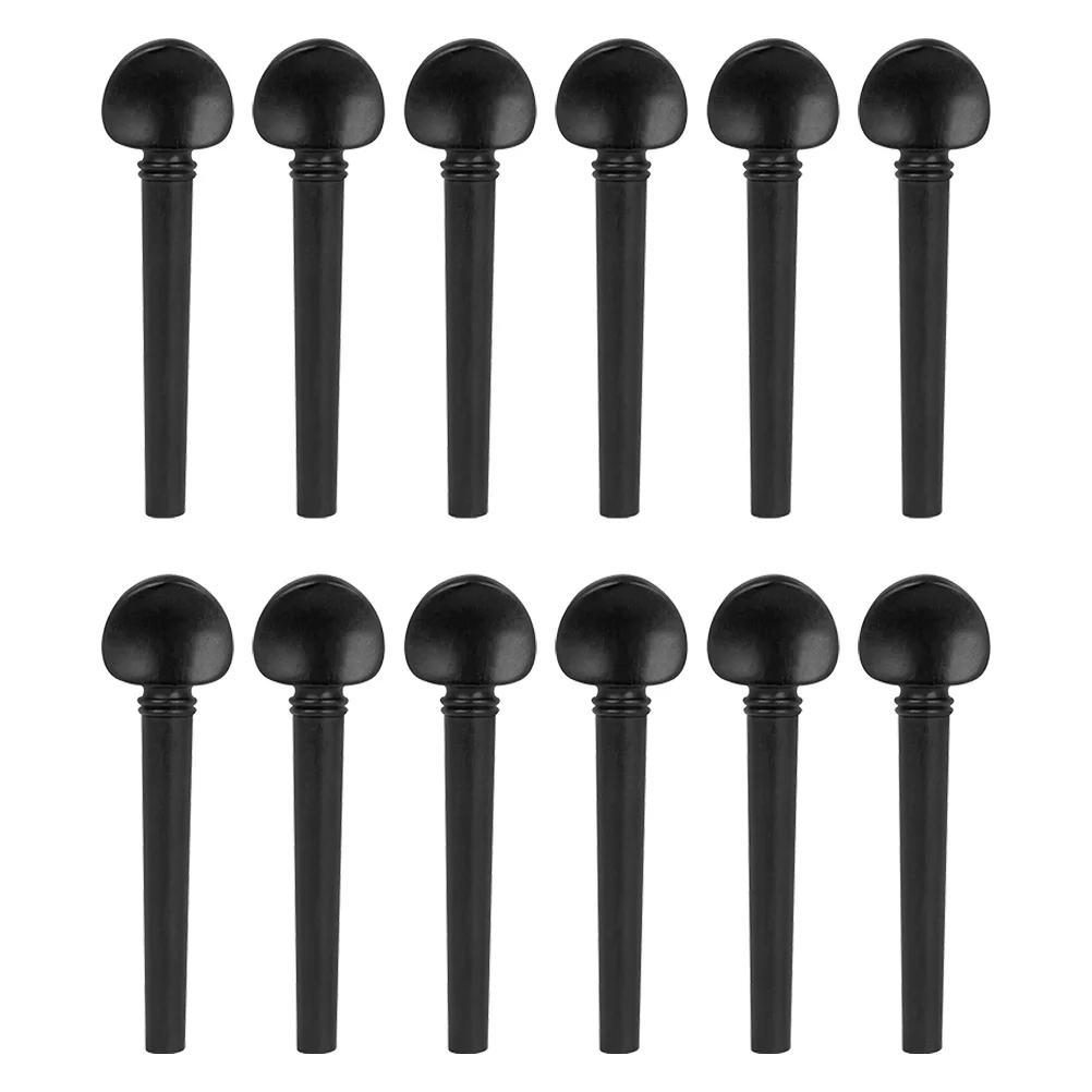 

12 Pcs Oud Pegs Black Tuning Supplies Guitar Tuners Musical Instrument String Accessories Cello Ebony Crafts