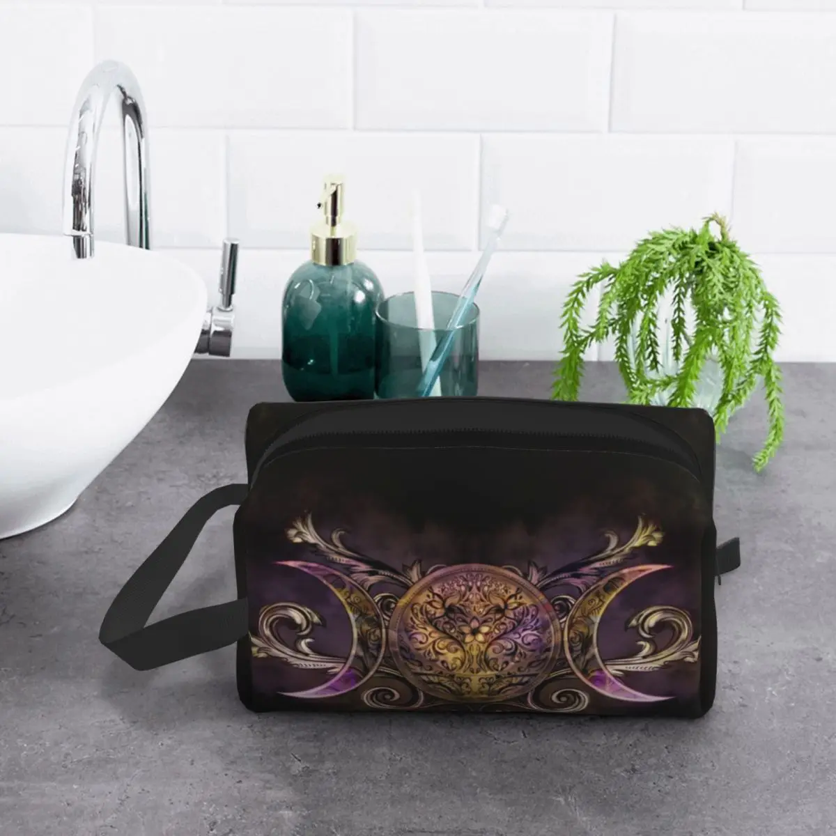 Тройная полуночная Мерцающая дорожная косметичка в форме богини луны Женская