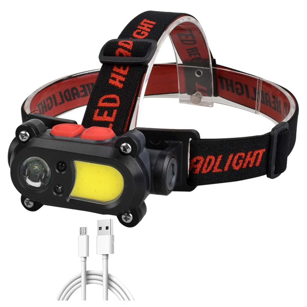 

Fishing Headlight Lantern COB LED USB Rechargeable Waterproof Sensor Head Torch Flashlights Waterproof Outdoor Work Torch