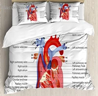 educational bedding set medical structure of the hearts human body anatomy organ veins cardiology duvet cover pillowcase
