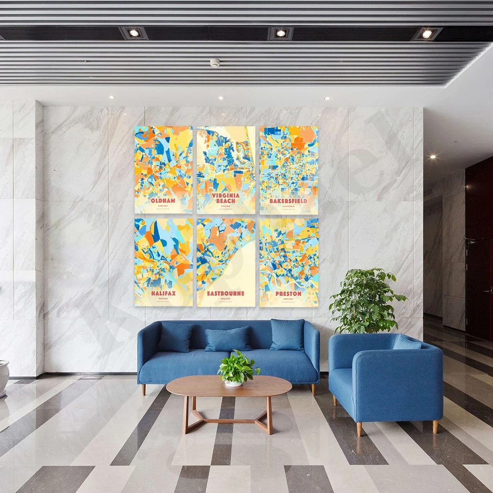 Плакат с цветной картой городов KOPHAEL