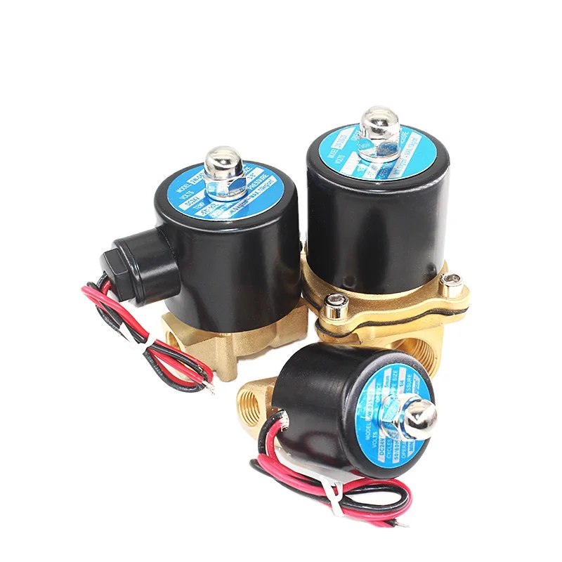 

2W Series Normally Closed Electric AC220V DC24V 12V Brass Air Water Electric Solenoid Valve with PT Thread