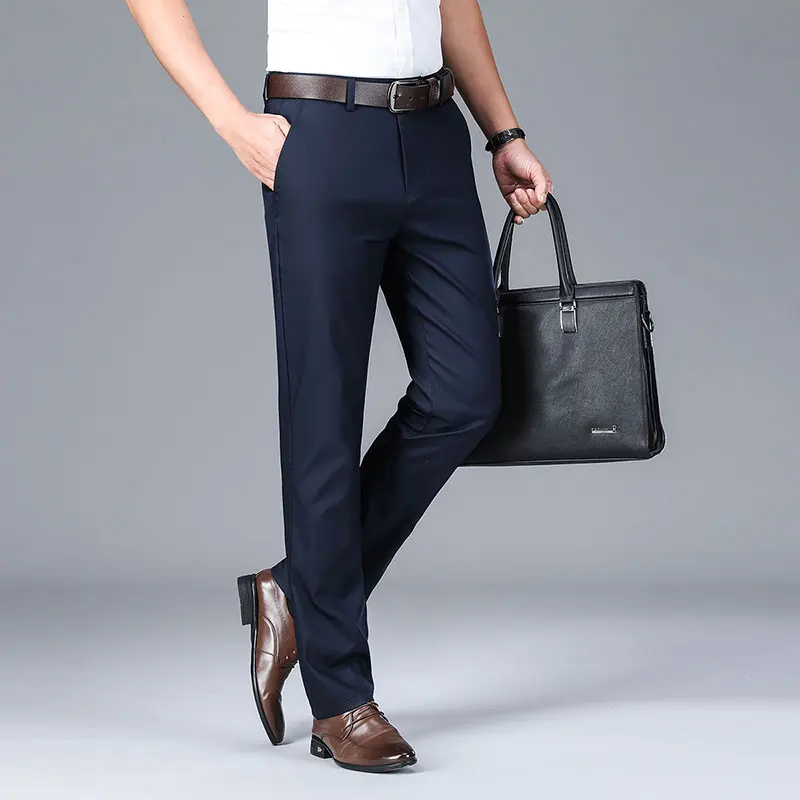 

Весна-лето 2023, свободные прямые мужские деловые Стрейчевые брюки большого размера