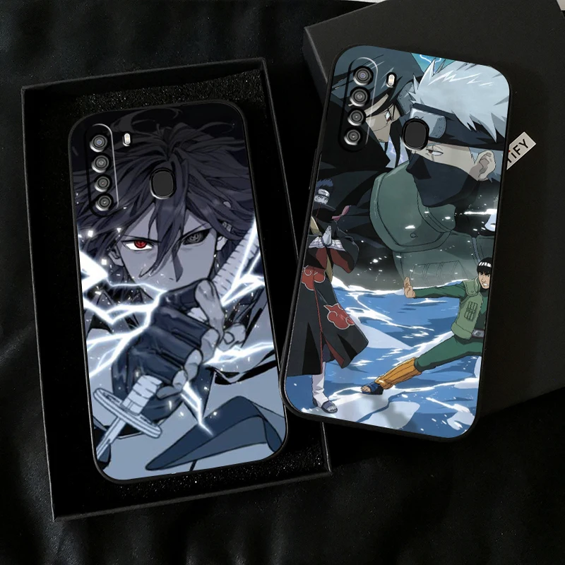 

Japan NARUTO Anime Phone Case For Samsung Galaxy A01 A02 A10 A10S A20 A22 A31 4G 5G Black Funda Soft Liquid Silicon Coque