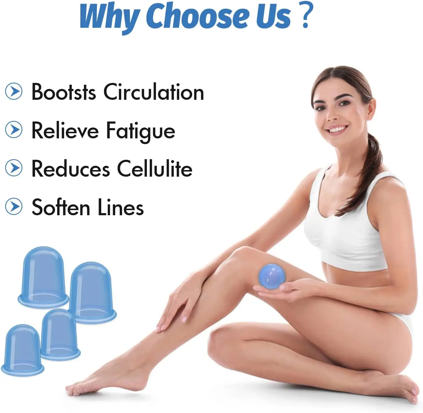 ELERA наборы силиконовых банок для терапии Вакуумная чашка уменьшения